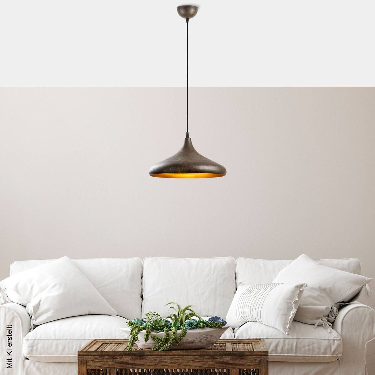 Opviq Pendelleuchte braun Metall B/H/T/L/D: ca. 35x114x35x35x35 cm E27 1 Brennstellen