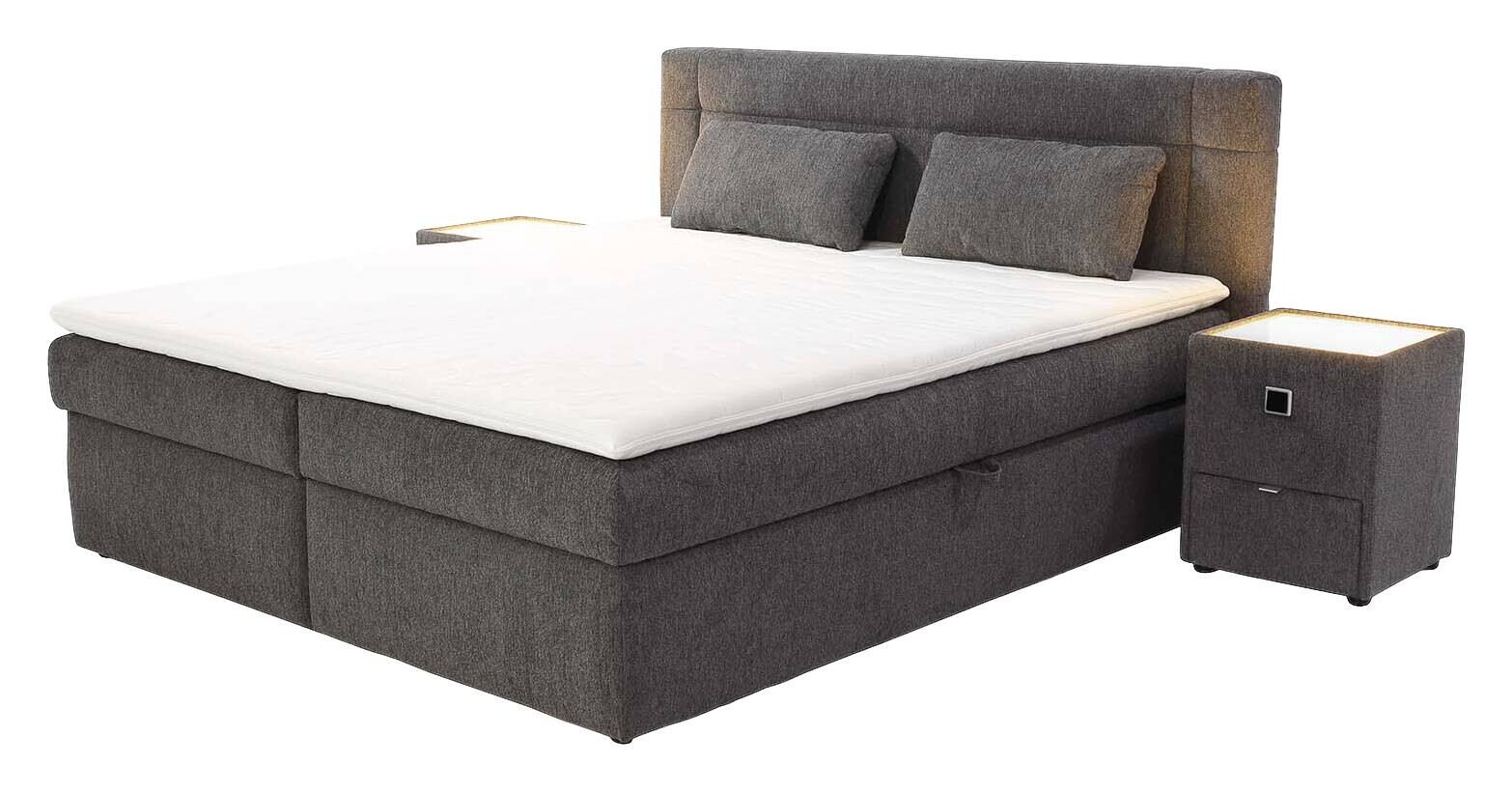 Boxbett dunkelgrau Liegefläche B/L: ca. 200x180 cm