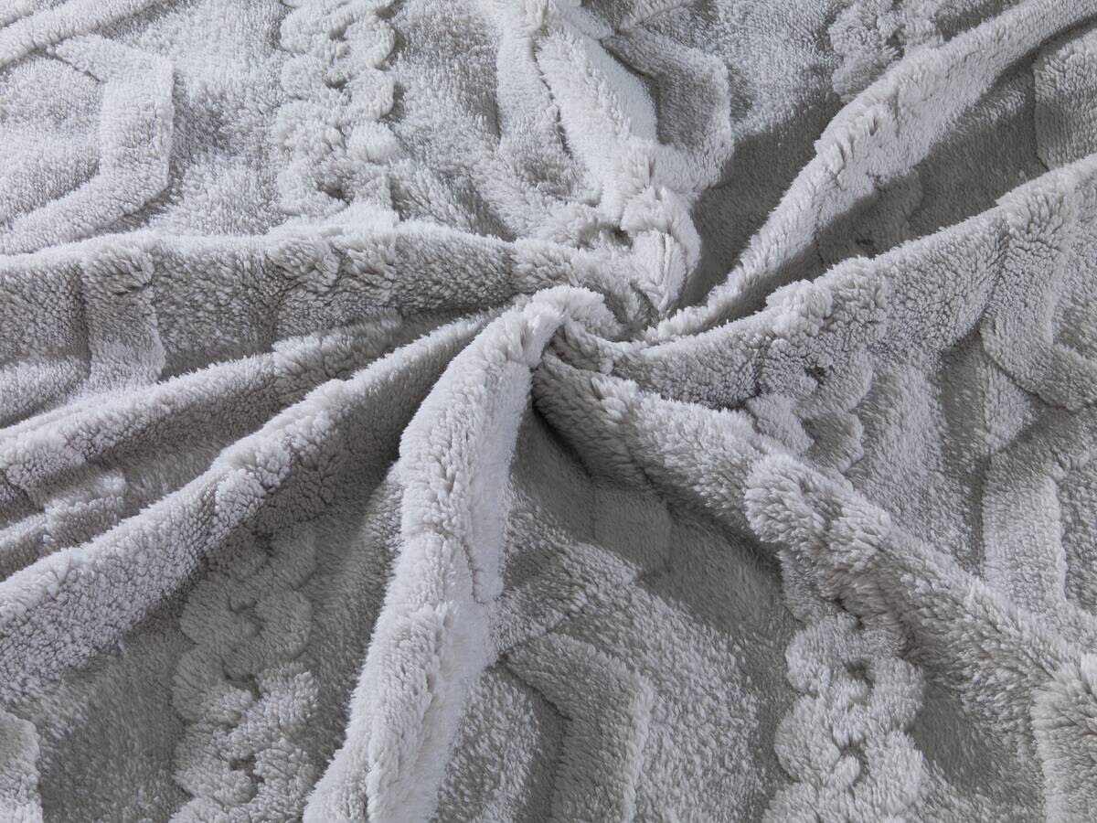 Microfaser Bettwäsche Flanell silber Polyester B/L: ca. 135x200 cm
