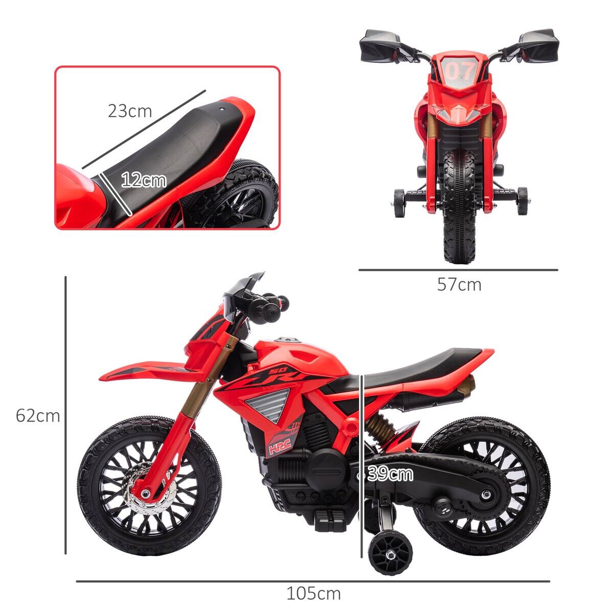 AIYAPLAY Kindermotorrad rot B/H/L: ca. 57x62x105 cm