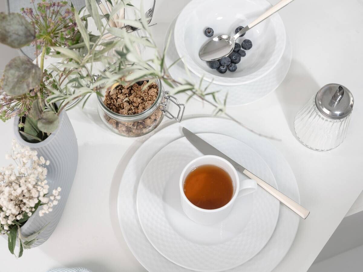 CreaTable Kombiservice Polo weiß Porzellan 16 tlg.