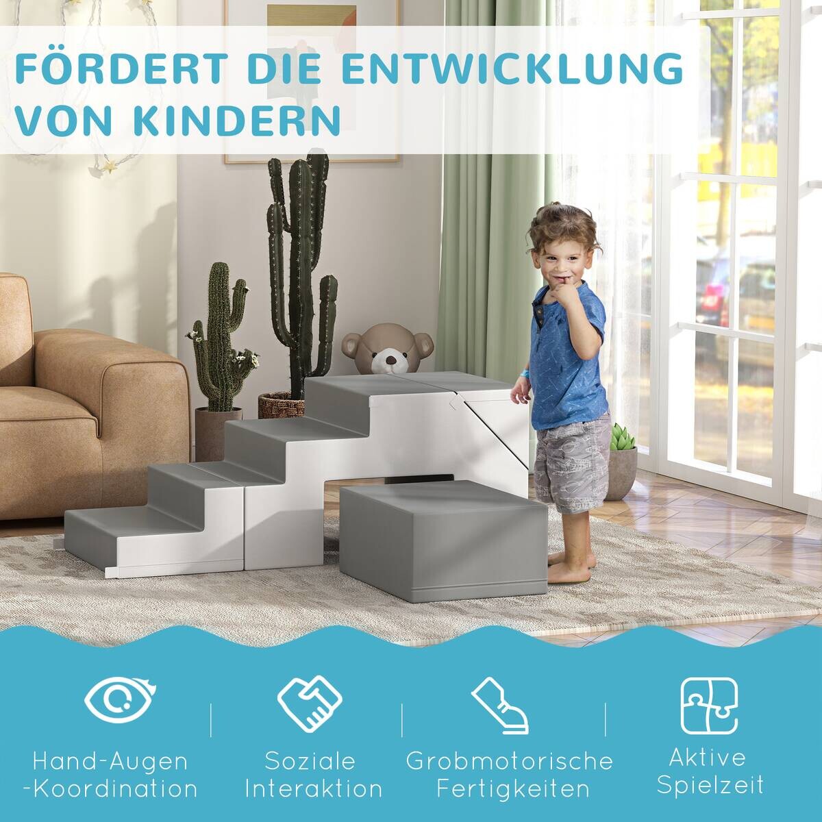 HOMCOM Kinder-Softplay-Set B/H/L: ca. 49x47x147 cm
