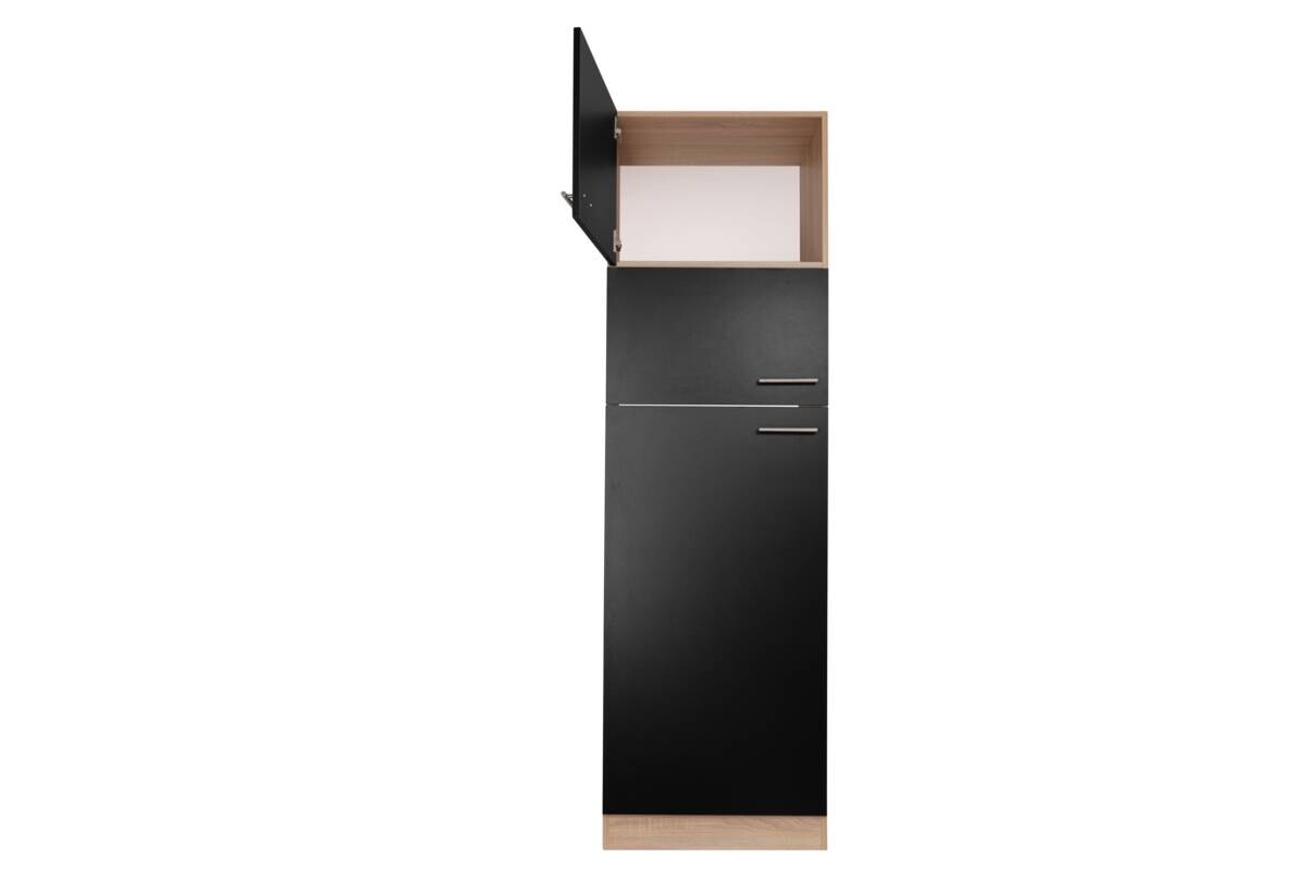 Kühlumbauschrank Merle schwarz B/H/T: ca. 60x200x60 cm