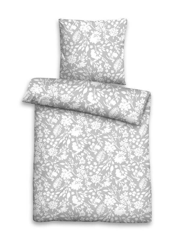 Microfaser Bettwäsche Seersucker silber weiß 100% Polyester B/L: ca. 135x200 cm