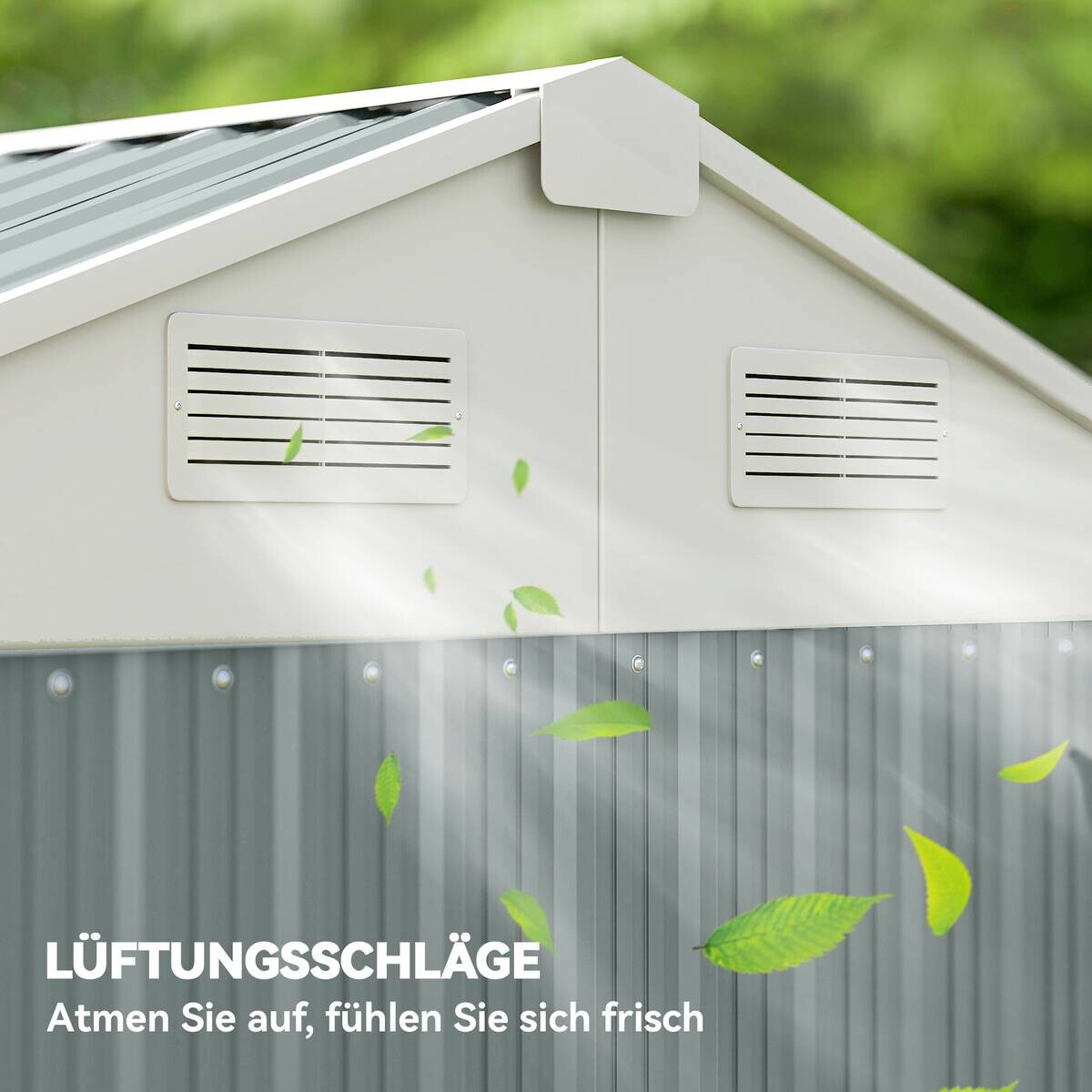 Outsunny Geräteschuppen hellgrau B/H/T/L: ca. 177x236x177x209 cm