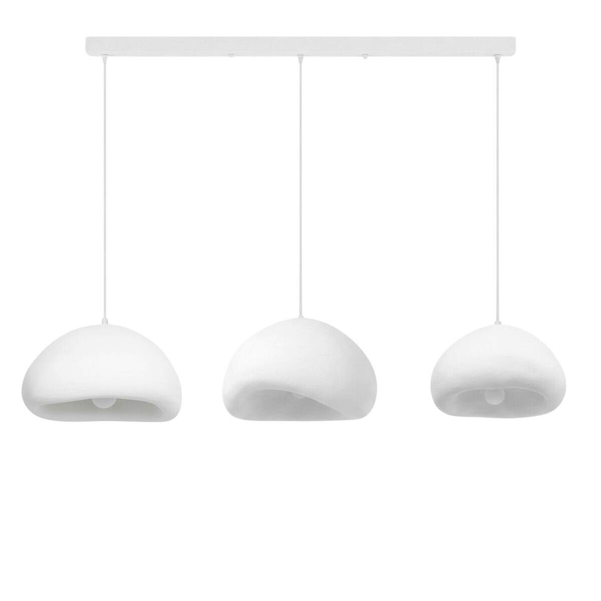 Opviq Pendelleuchte weiß B/H/T: ca. 143x116x50 cm E27 3 Brennstellen