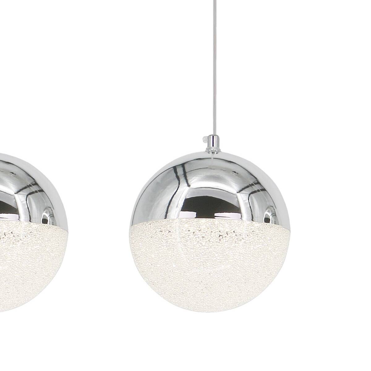 POCOline LED-Pendelleuchte Ginny Chrom Acryl Metall B/H/L: ca. 15x125x58 cm