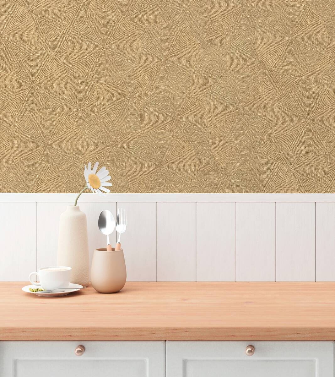 A.S.Creation Vliestapete gelb braun B/H/D: ca. 53x1005x8,8 cm