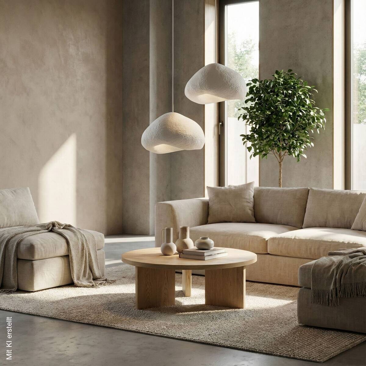 Opviq Pendelleuchte weiß Metall Fiberglas B/T/L: ca. 50x46x50 cm E27 2 Brennstellen