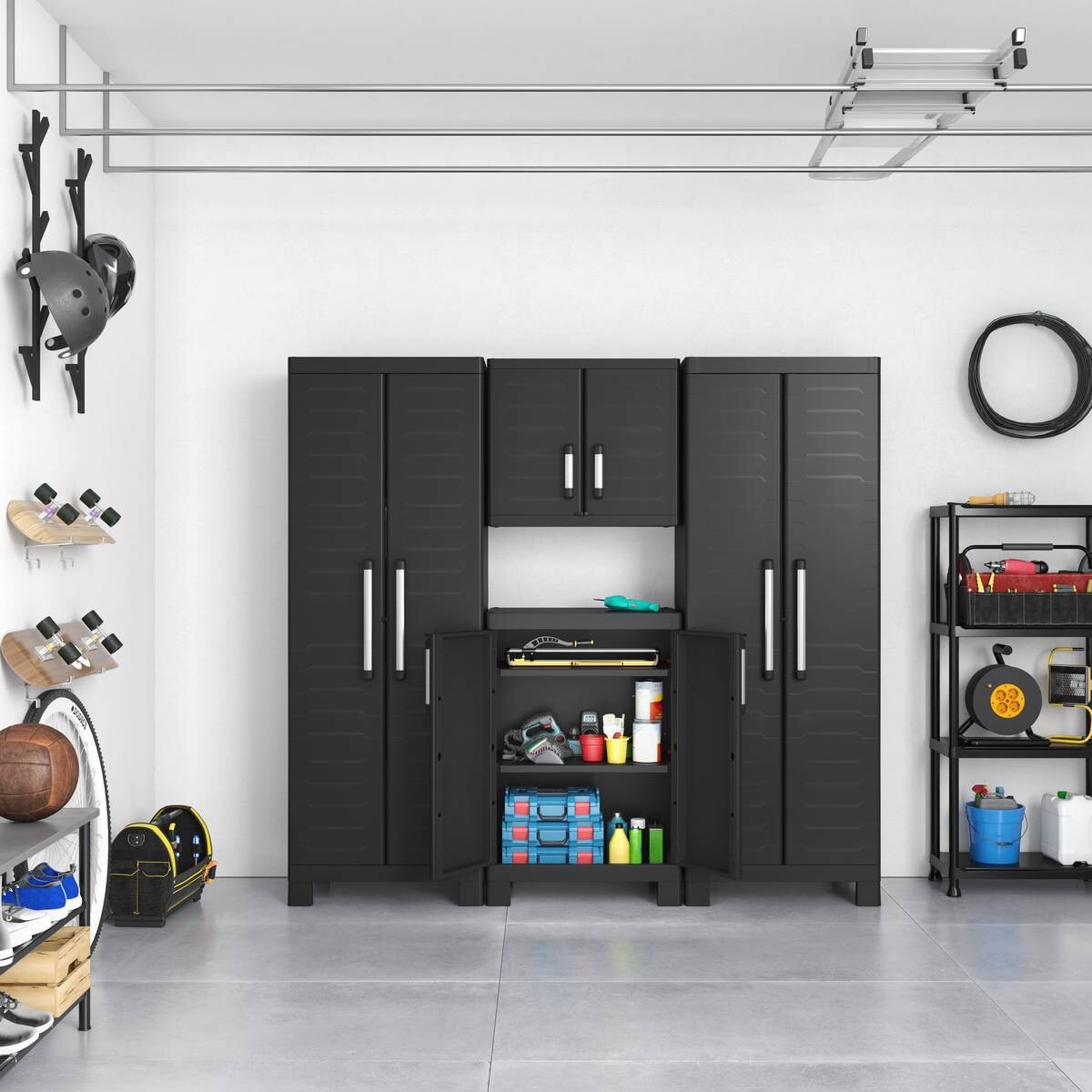 Keter Kunststoffschrank Detroit schwarz Kunststoff B/H/T: ca. 65x97x45 cm