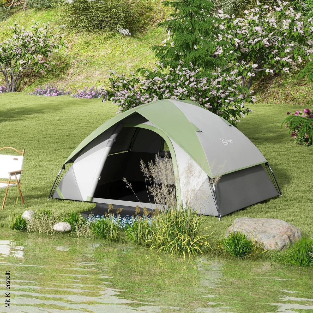 Outsunny Campingzelt grün Kunststoff B/H/L: ca. 150x110x210 cm