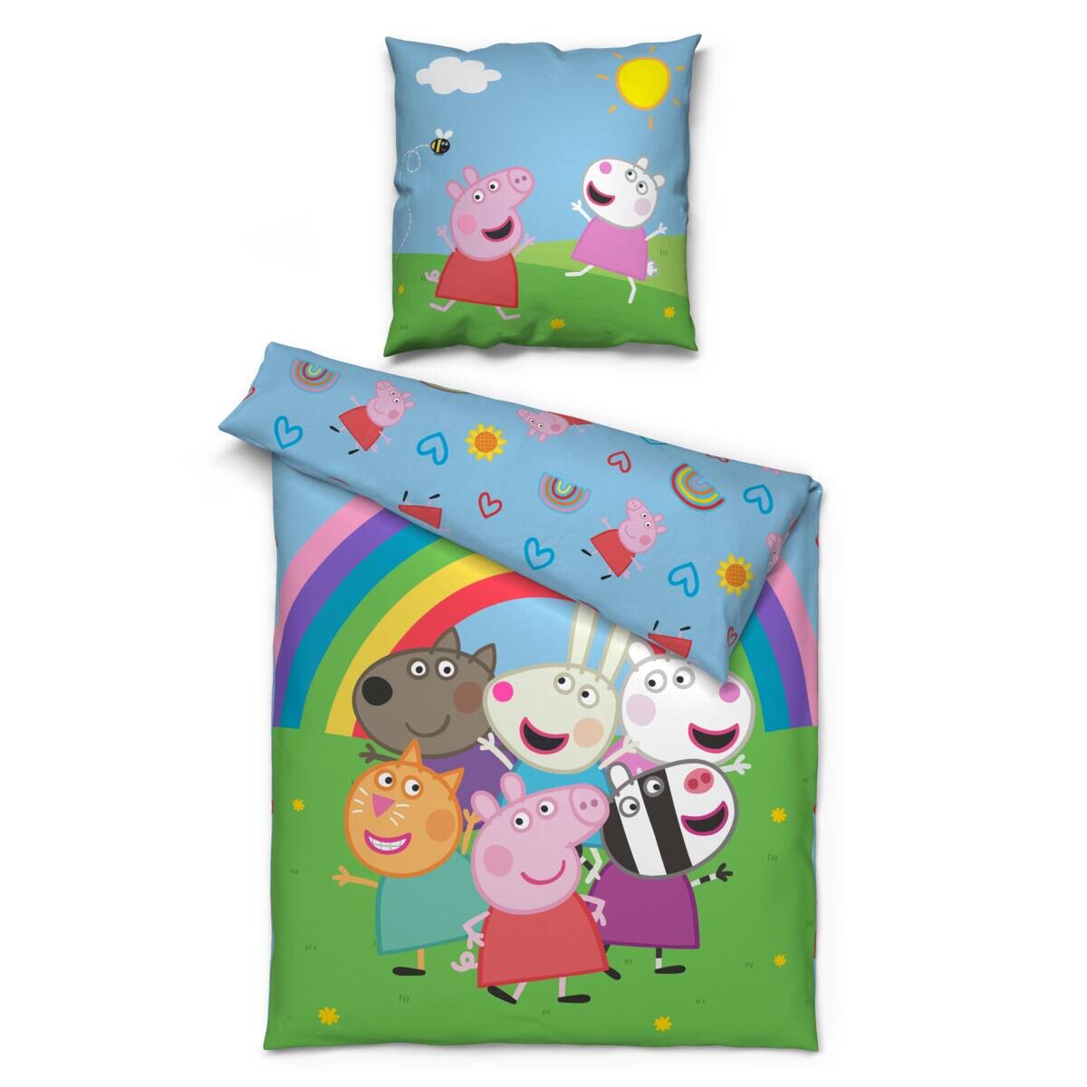 Peppa Pig Microfaser Bettwäsche bunt 100% Polyester B/L: ca. 135x200 cm