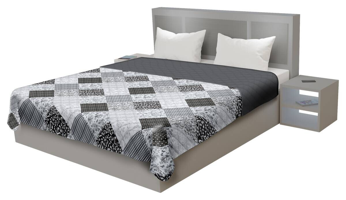 Tagesdecke grau Polyester B/L: ca. 220x240 cm