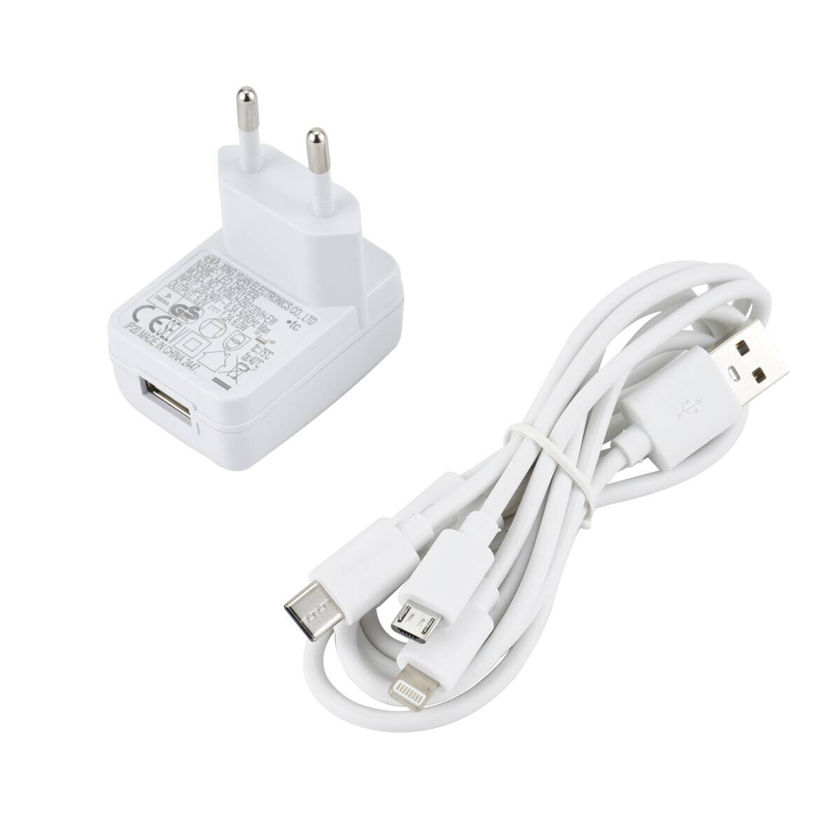 POCOline USB-Adapter-Set ca. 1,15 m weiß Kunststoff