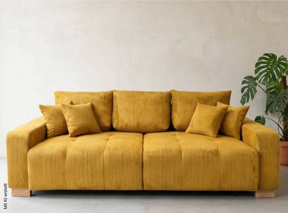 Big Sofa senf Microfaser B/H/T: ca. 248x80x114 cm