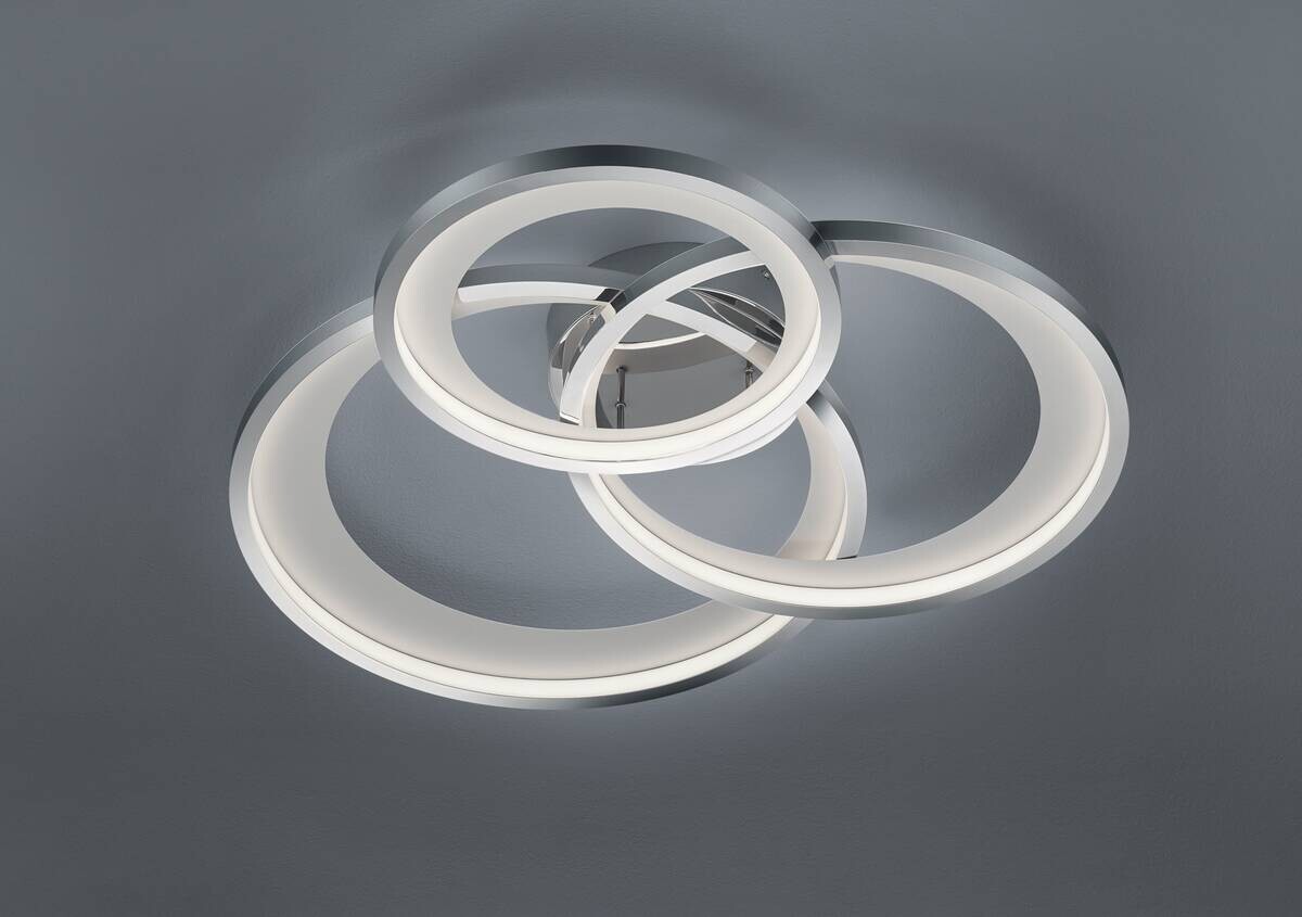 Reality LED-Deckenleuchte Granada weiß Chrom Metall B/H/L: ca. 71,5x10,5x63,5 cm