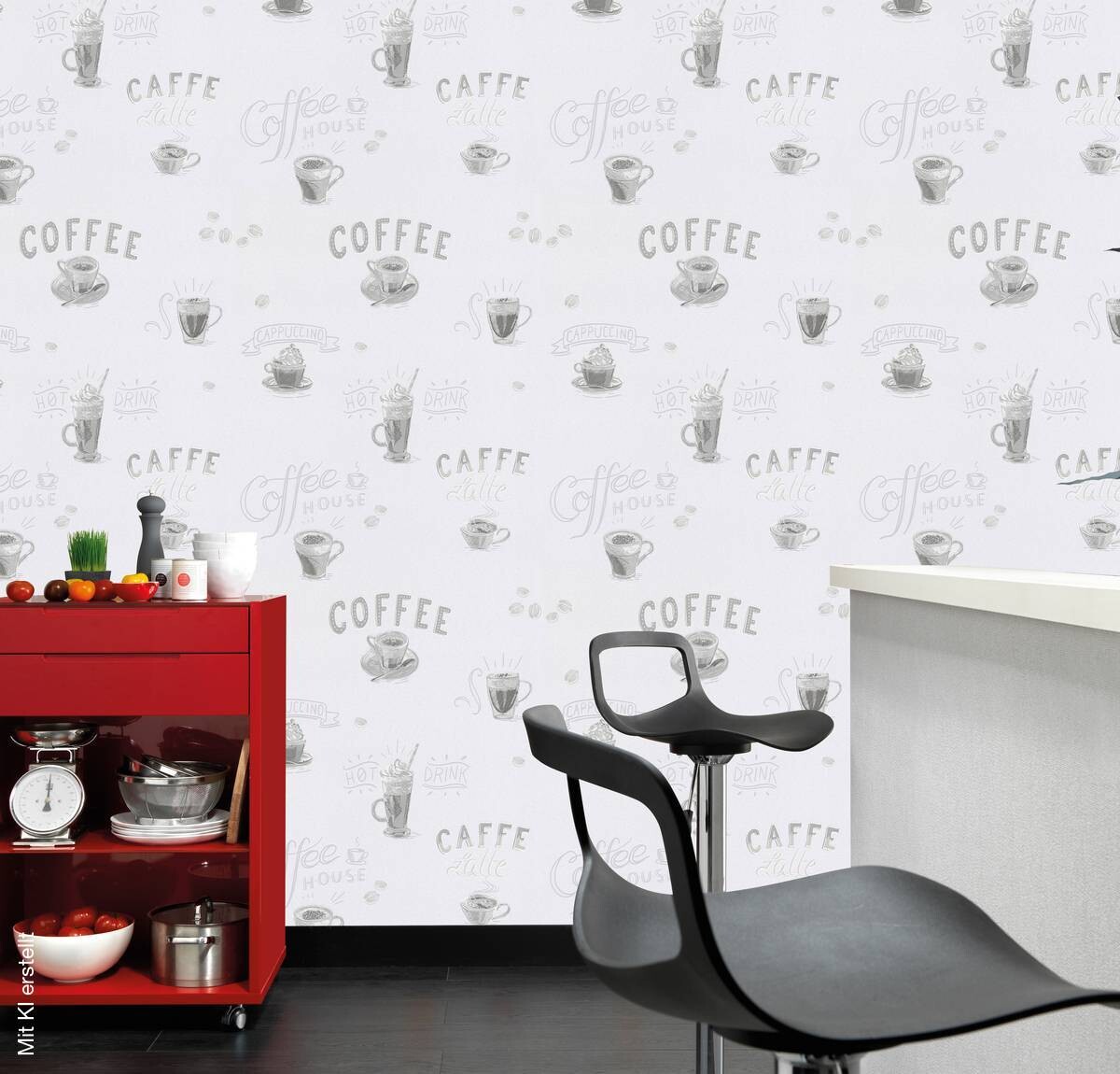 Vliestapete Coffee grau B/L: ca. 53x1005 cm