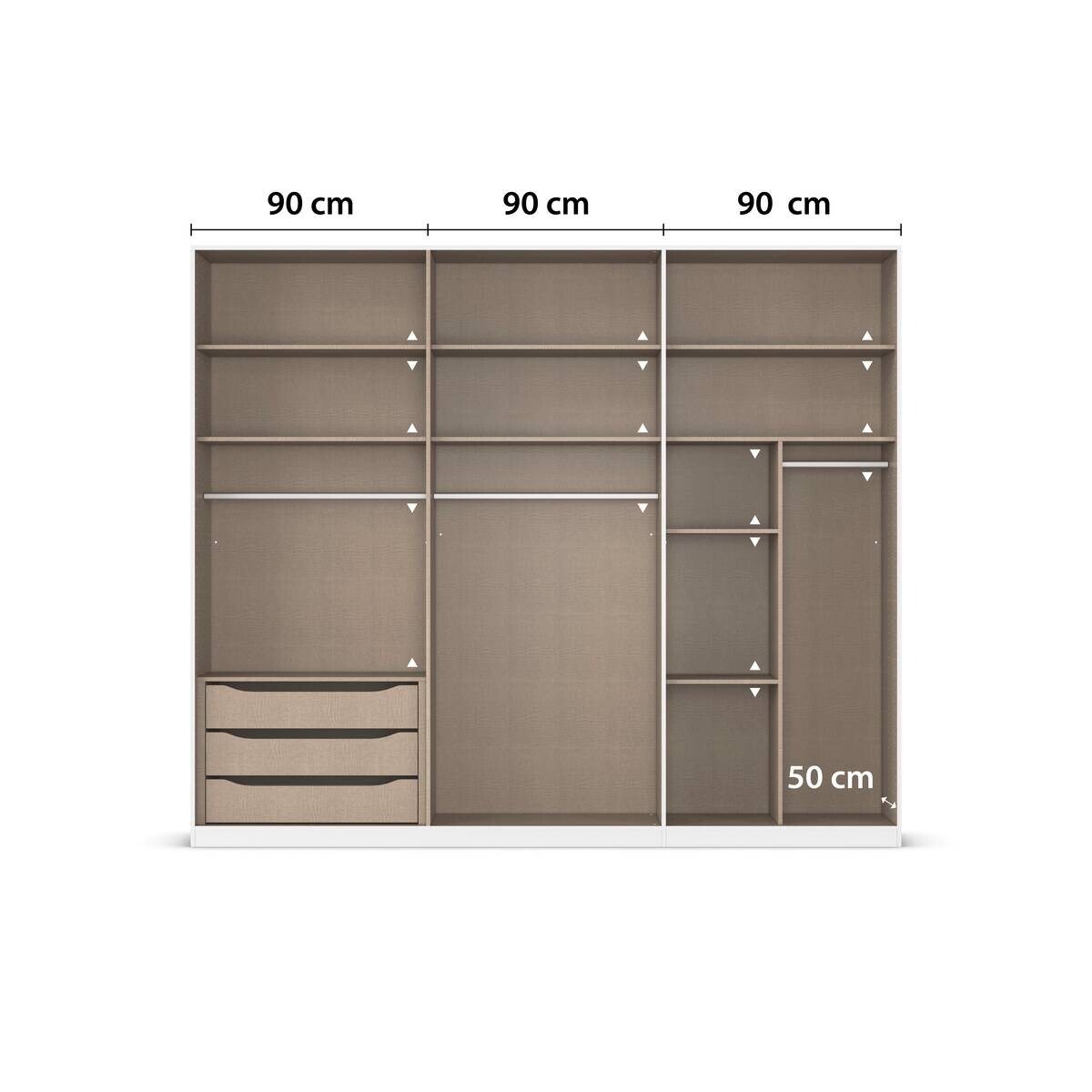 Kleiderschrank Alabama Alpinweiß B/H/T: ca. 271x229x54 cm