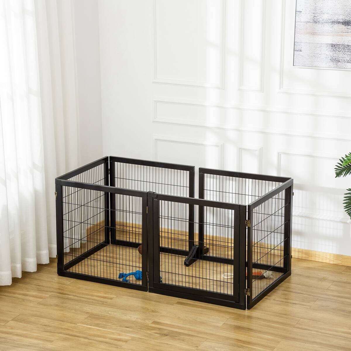 PawHut Schutzgitter schwarz Polypropylen B/H/L: ca. 36x432x70 cm
