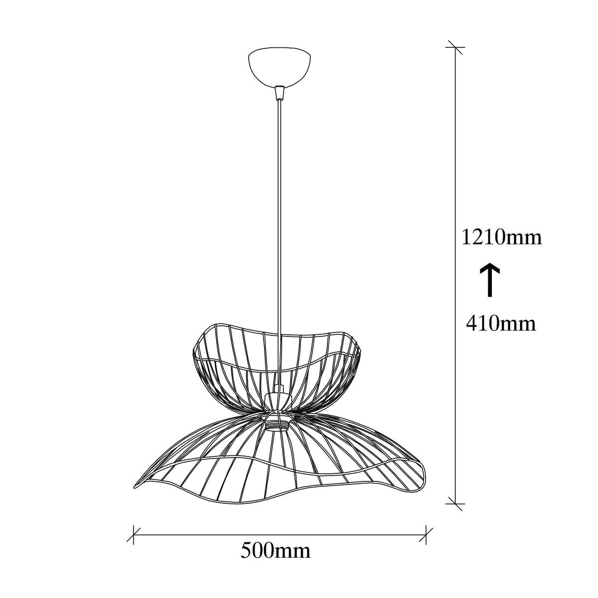 Opviq Pendelleuchte Farac-6391 B/H/T/L/D: ca. 50x121x50x50x50 cm E27 1 Brennstellen