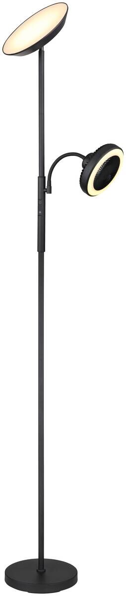 GLOBO Stehlampe mattschwarz Chrom Metall Kunststoff B/H/T: ca. 25x178x33,7 cm