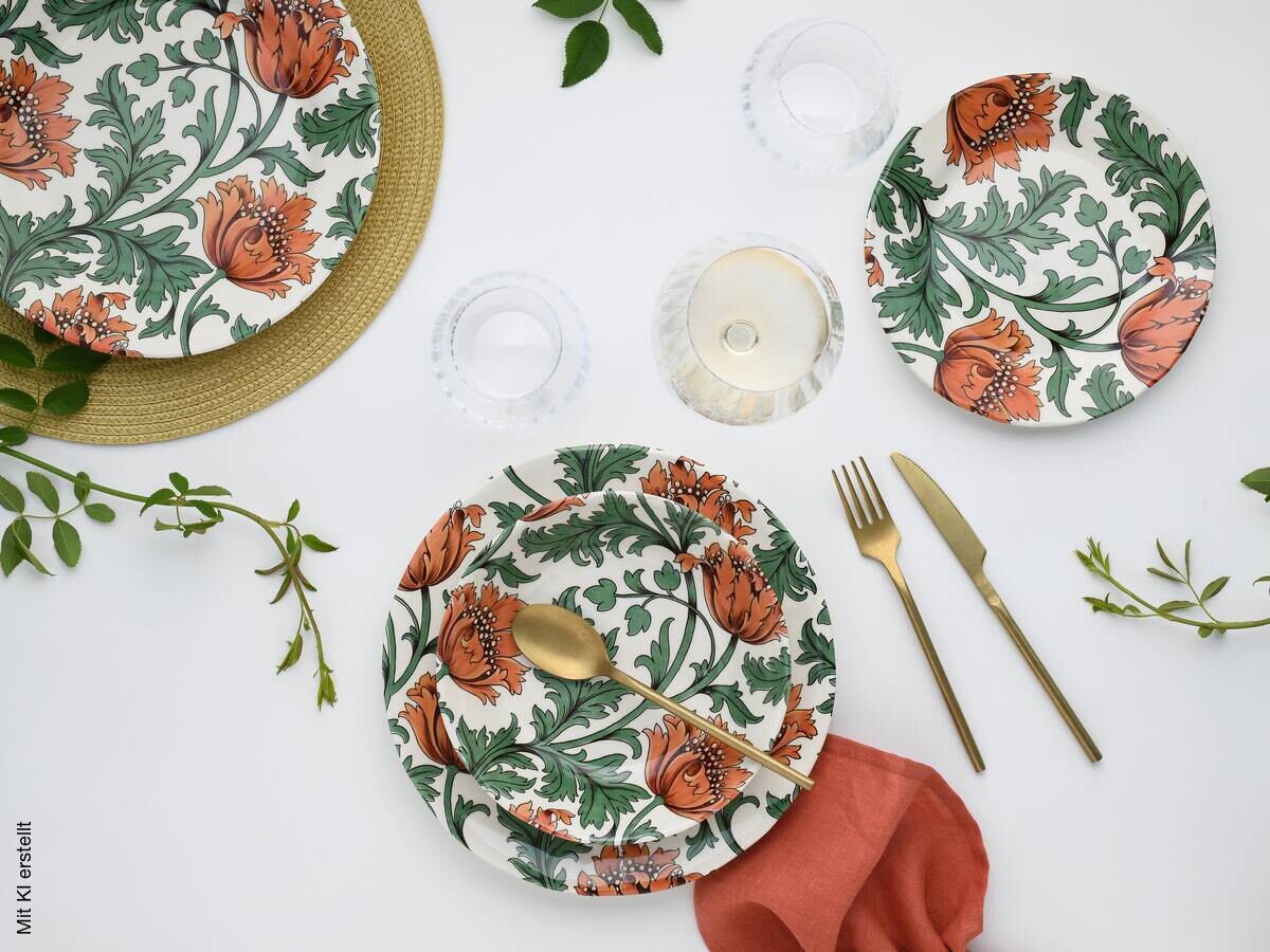 CreaTable Kombiservice Florentina grün Steingut 12 tlg.