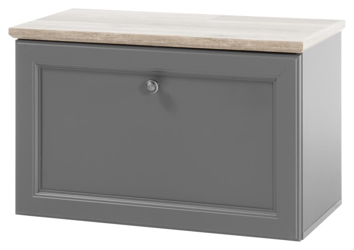 Sitzbank Toskana Timber Wood Nachbildung grau dunkel B/H/T: ca. 78x49x38 cm