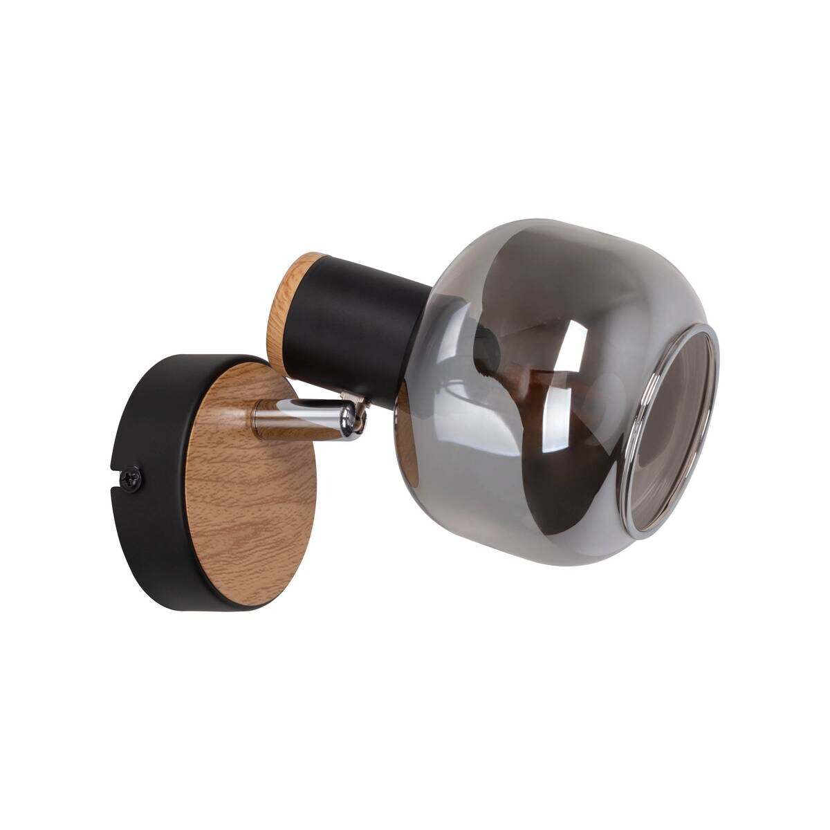 Näve Leuchten Wandleuchte schwarz Glas Metall B/H/T: ca. 14x16x10 cm