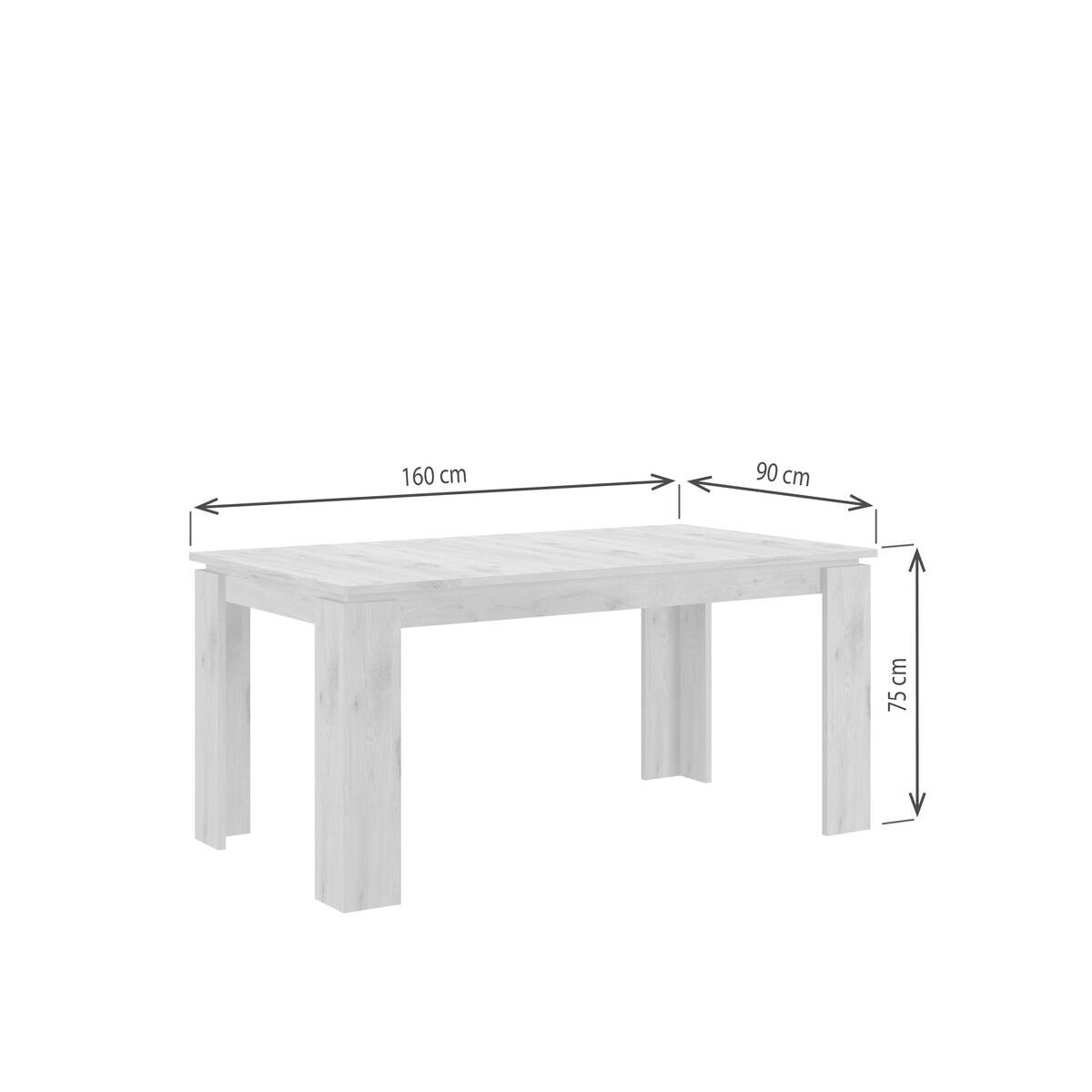 Esstisch Titan weiß B/H/L: ca. 90x76x200 cm