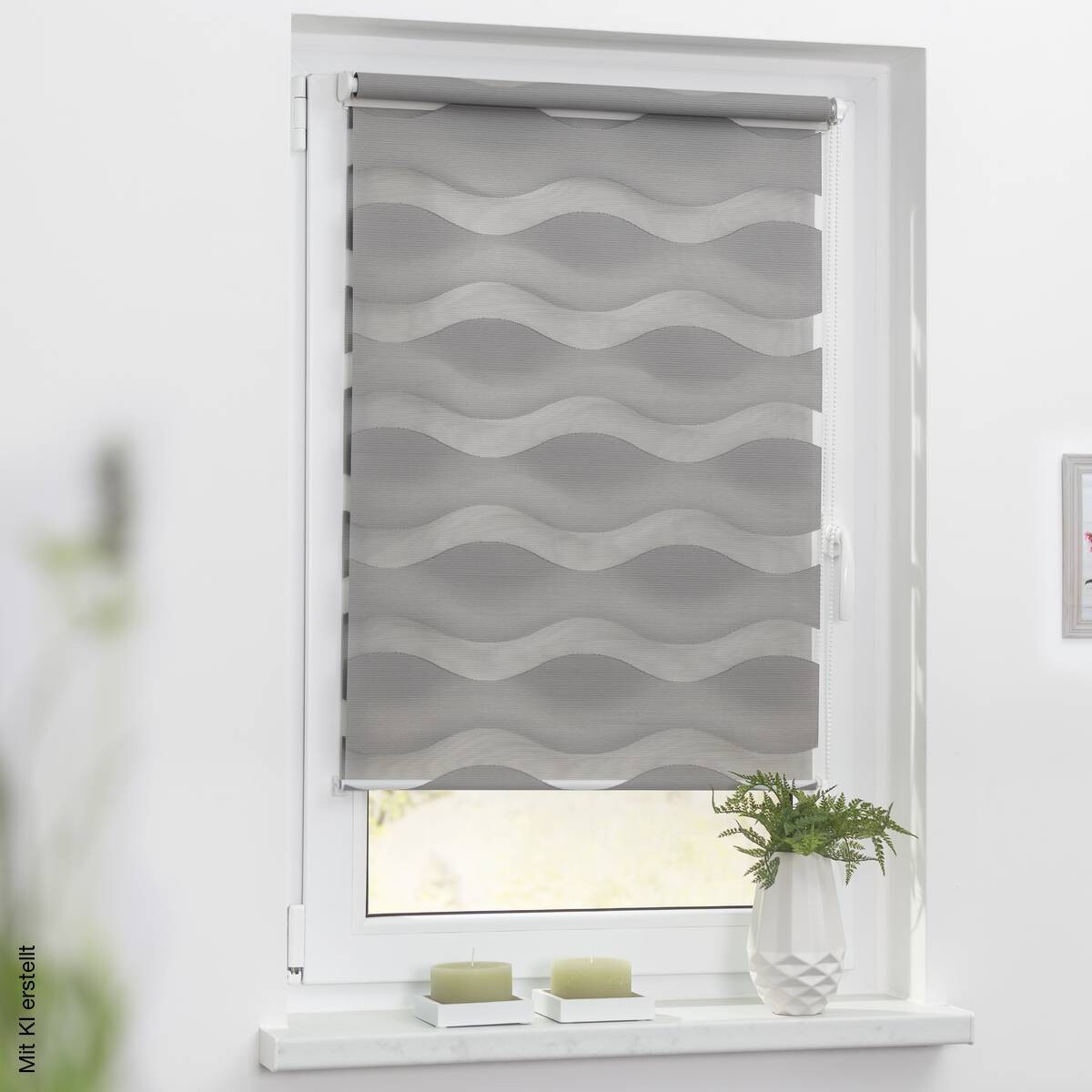 LICHTBLICK Doppelrollo Duo Welle grau B/L: ca. 70x150 cm
