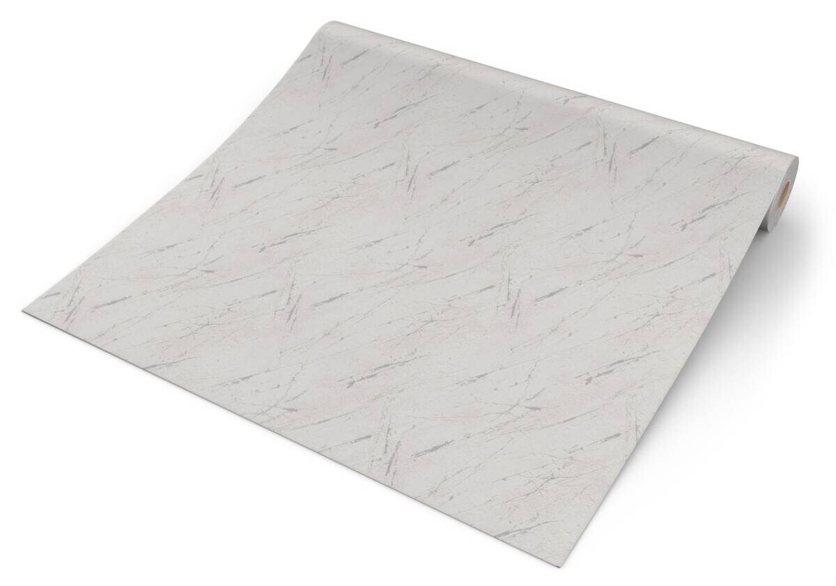 Vliestapete Marmor grau silber B/L: ca. 53x1005 cm