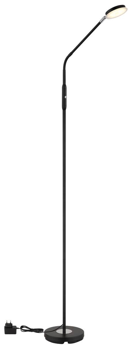 GLOBO Stehlampe mattschwarz Metall B/H/L: ca. 20x173x52 cm 1 Brennstellen