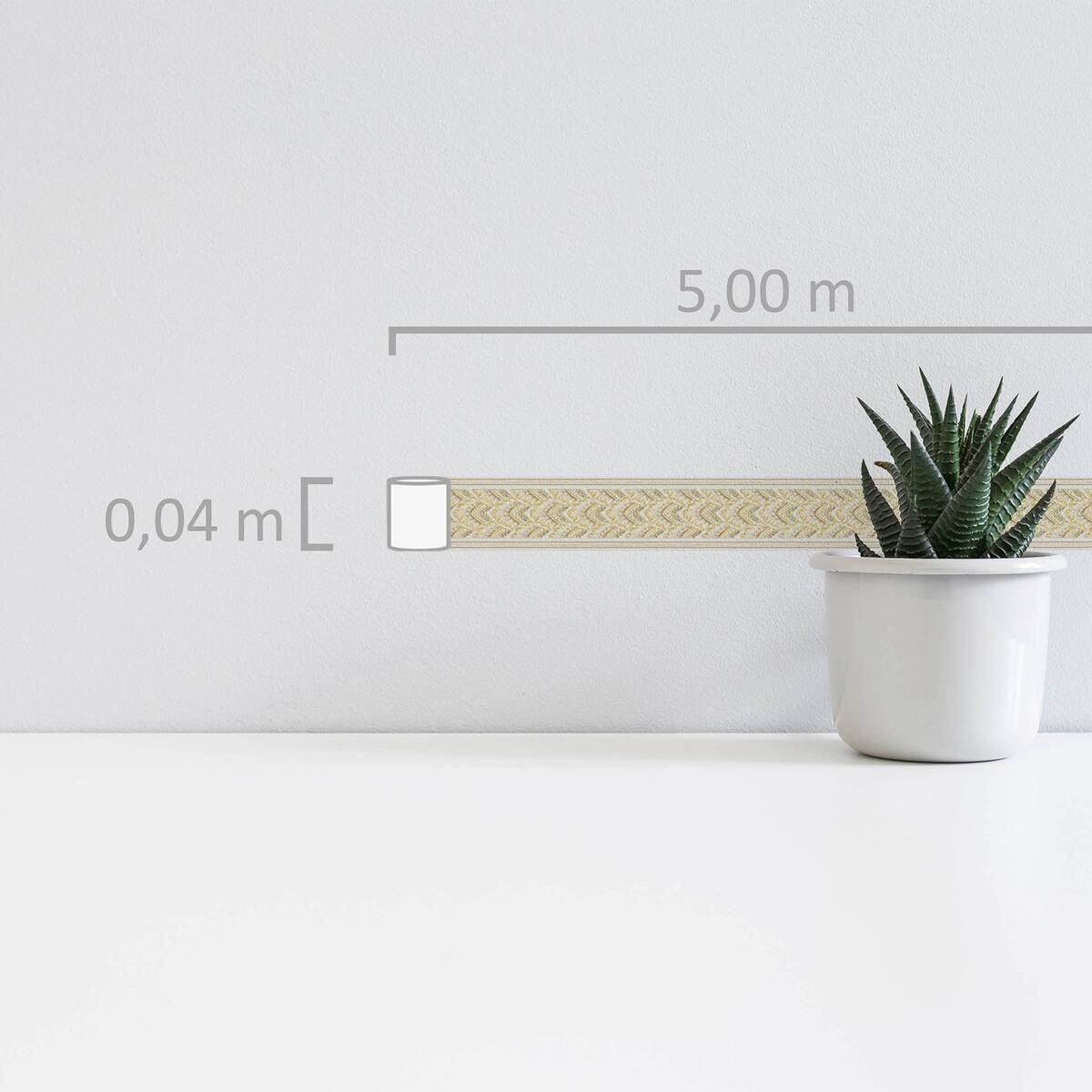 A.S.Creation Bordüre gold weiß B/H/D: ca. 4x500x7 cm