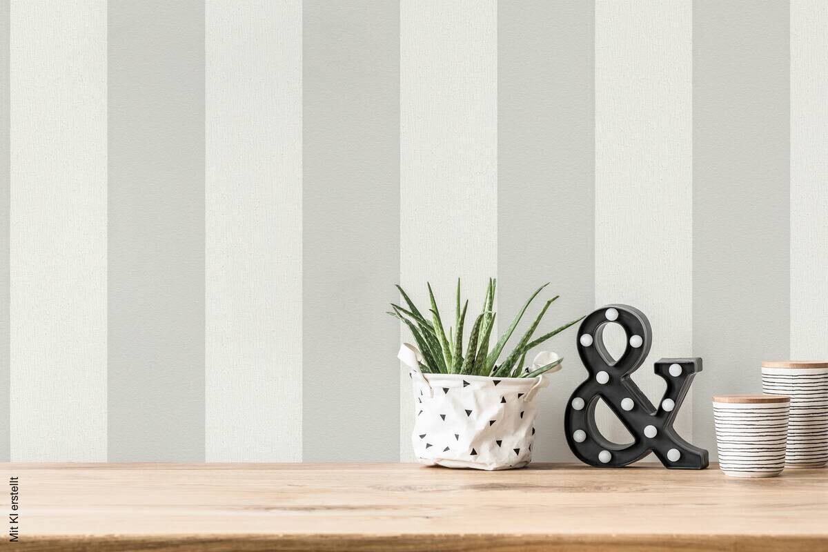 A.S.Creation Vliestapete Trendwall 2 Streifen grau B/L: ca. 53x1005 cm