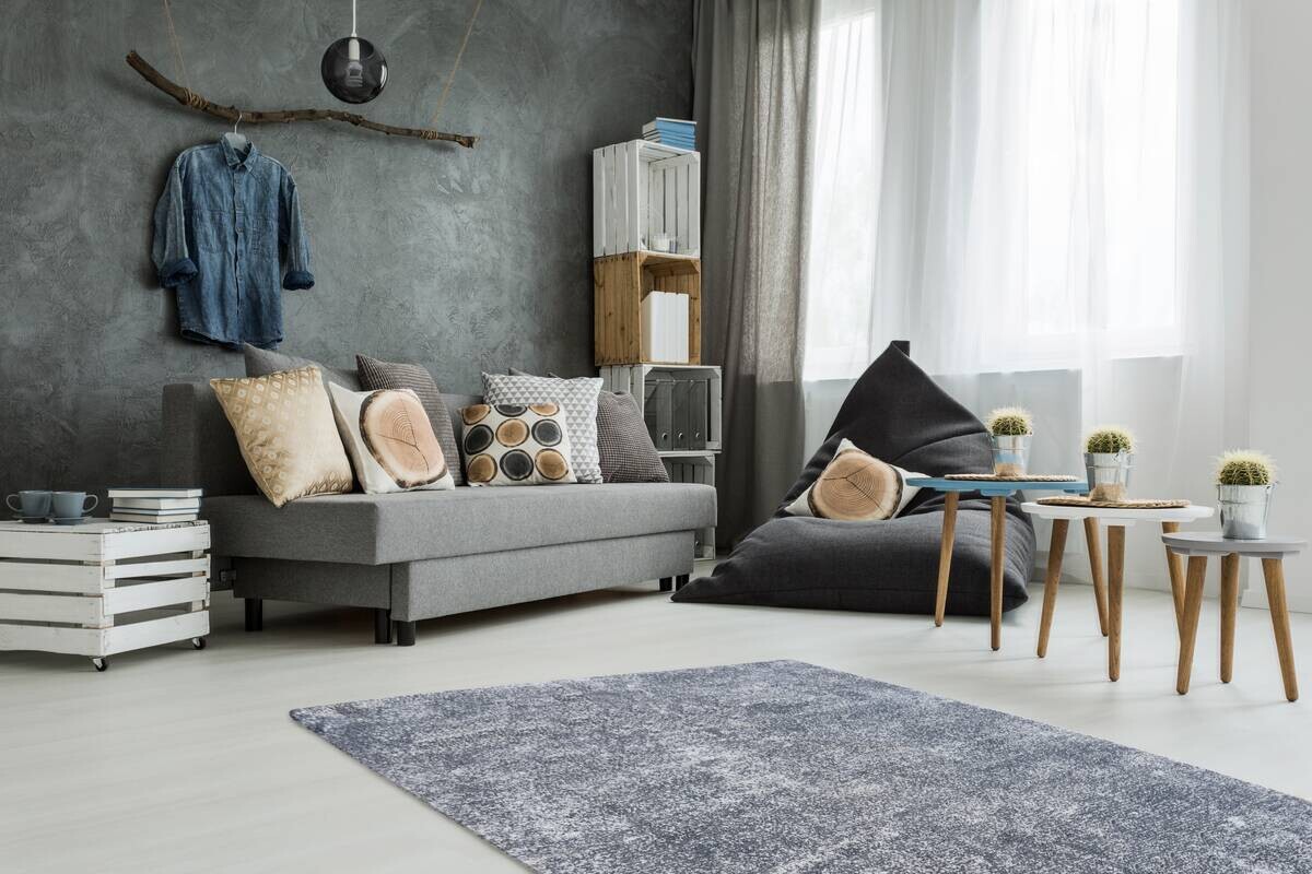 Kayoom Kurzflorteppich Etna 110 hellblau B/H/L: ca. 120x0,9x170 cm