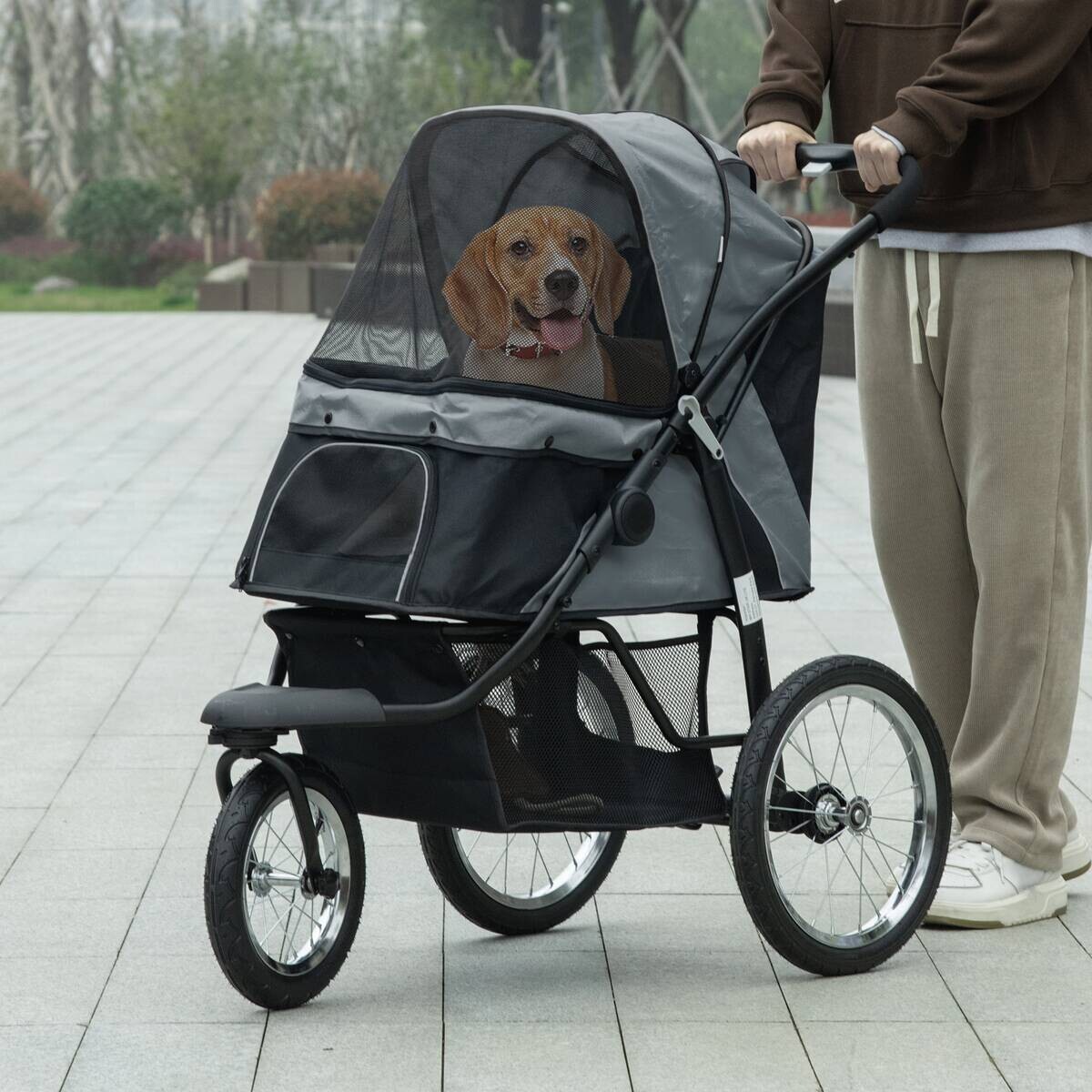 PawHut Hunde-Zubehör grau Polypropylen B/H/L: ca. 58x111x107 cm