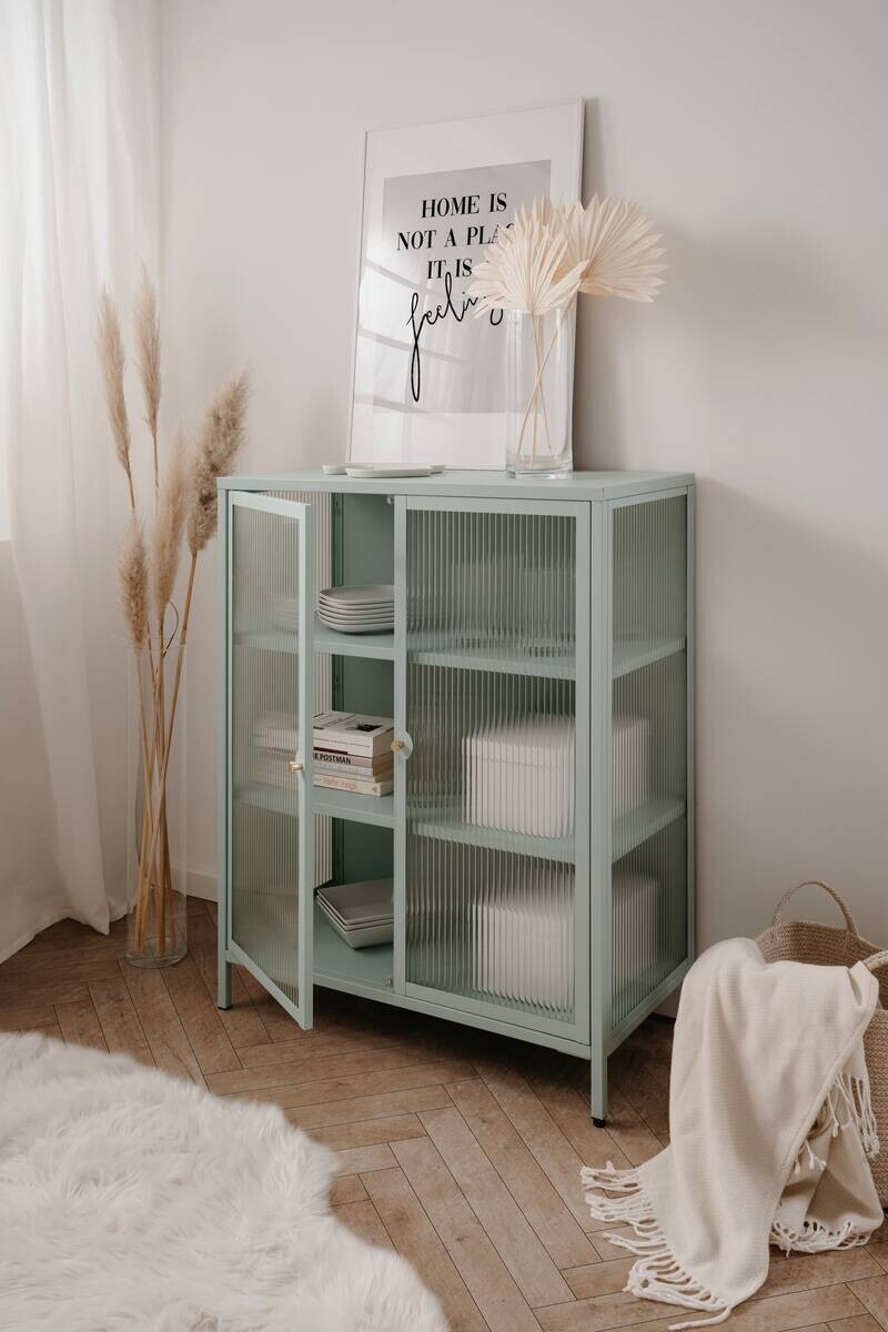 Vitrine Milton mint B/H/T: ca. 80x102x40 cm