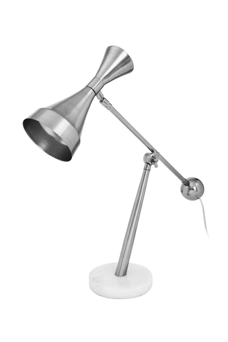 Kayoom Tischleuchte silber Eisen Marmor Aluminium B/H/L: ca. 23x65x50 cm E27 1 Brennstellen