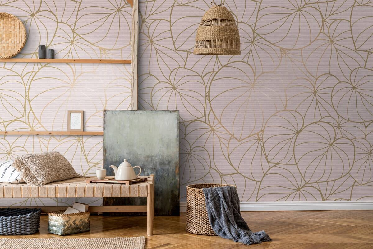Livingwalls Fototapete Floral rosa B/L: ca. 280x159 cm