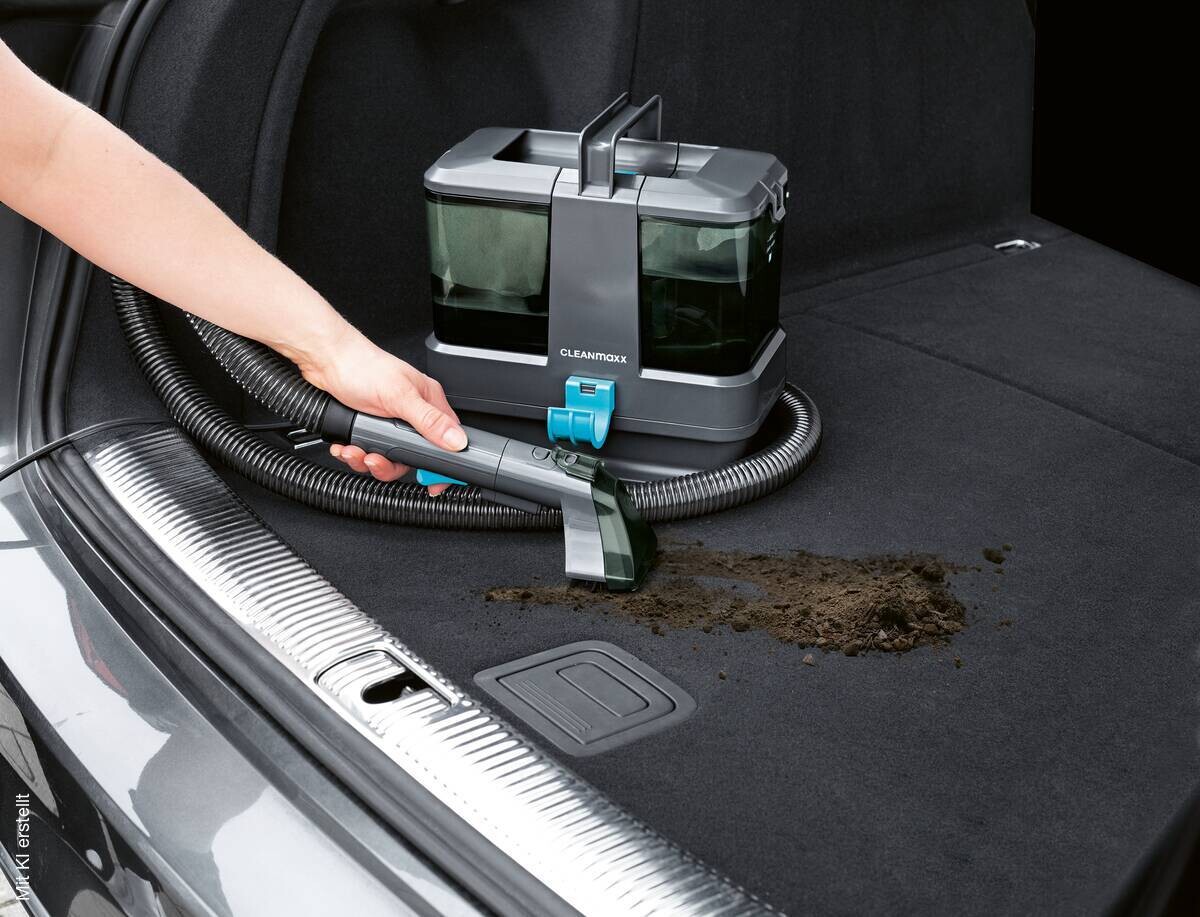 CLEANmaxx Polster -und Teppichreiniger 16382 grau blau Kunststoff B/H/L: ca. 22x27x26 cm