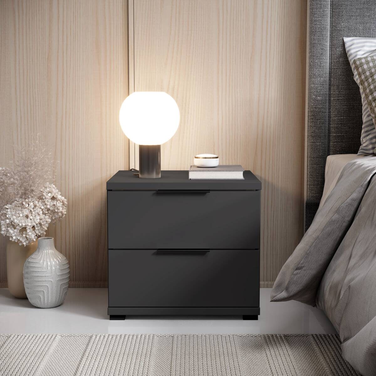 Nachtkonsole Salermo Graphit B/H/T: ca. 46x43x42 cm