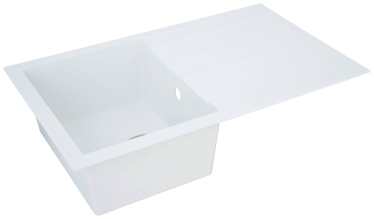 Respekta Einbauspüle Houston 80 x 50 W weiß Mineralite B/H/T: ca. 80x21x50 cm