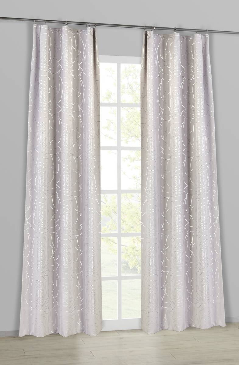 Home Essential Verdunklungsvorhang Roses silber B/L: ca. 140x245 cm