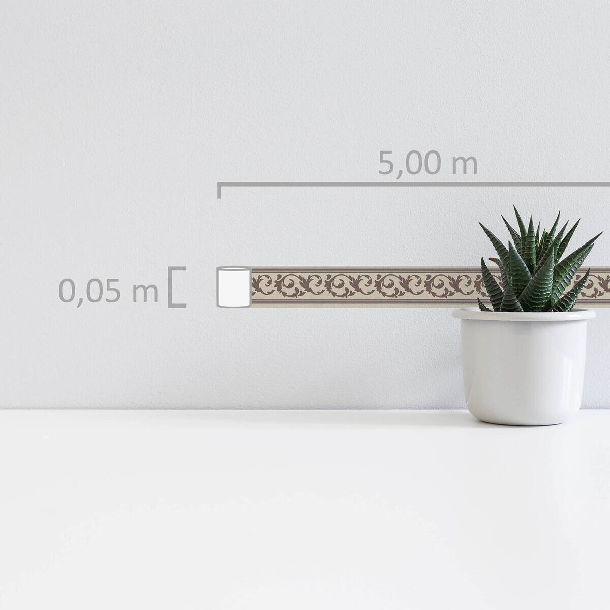 A.S.Creation Bordüre beige braun B/H/D: ca. 5x500x8,1 cm