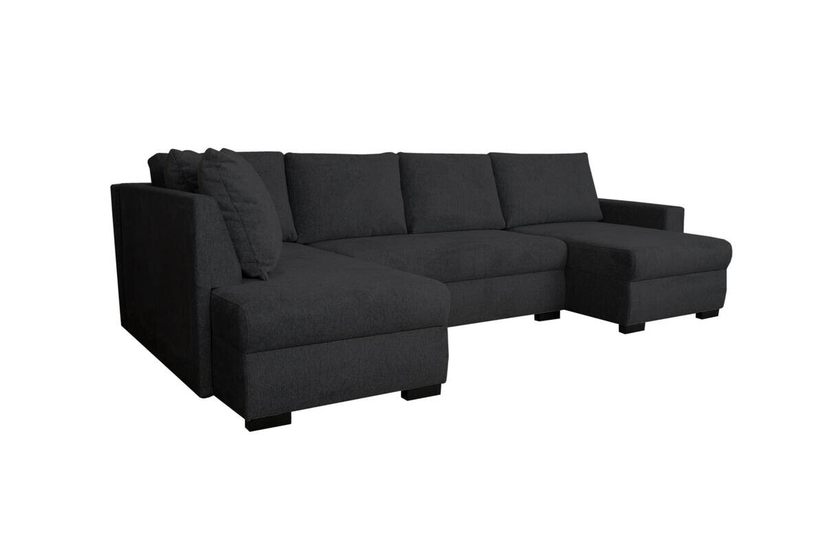 Wohnlandschaft schwarz Microfaser B/H/T: ca. 312x90x169 cm