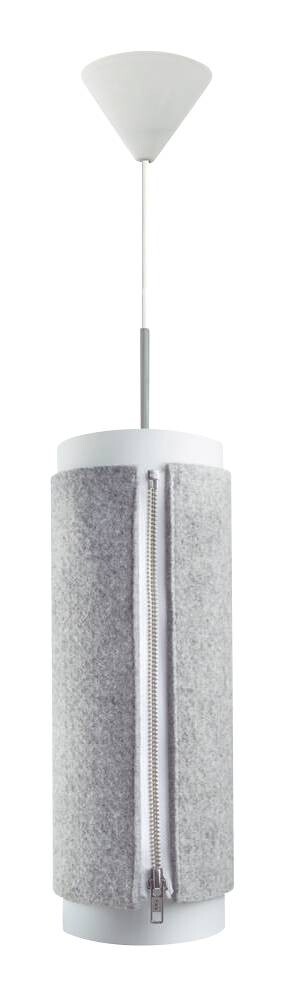 Kayoom Pendelleuchte Zip Star 110 Medium grau Polypropylen B/H/L: ca. 15,5x40,6x15,5 cm E27 1 Brennstellen