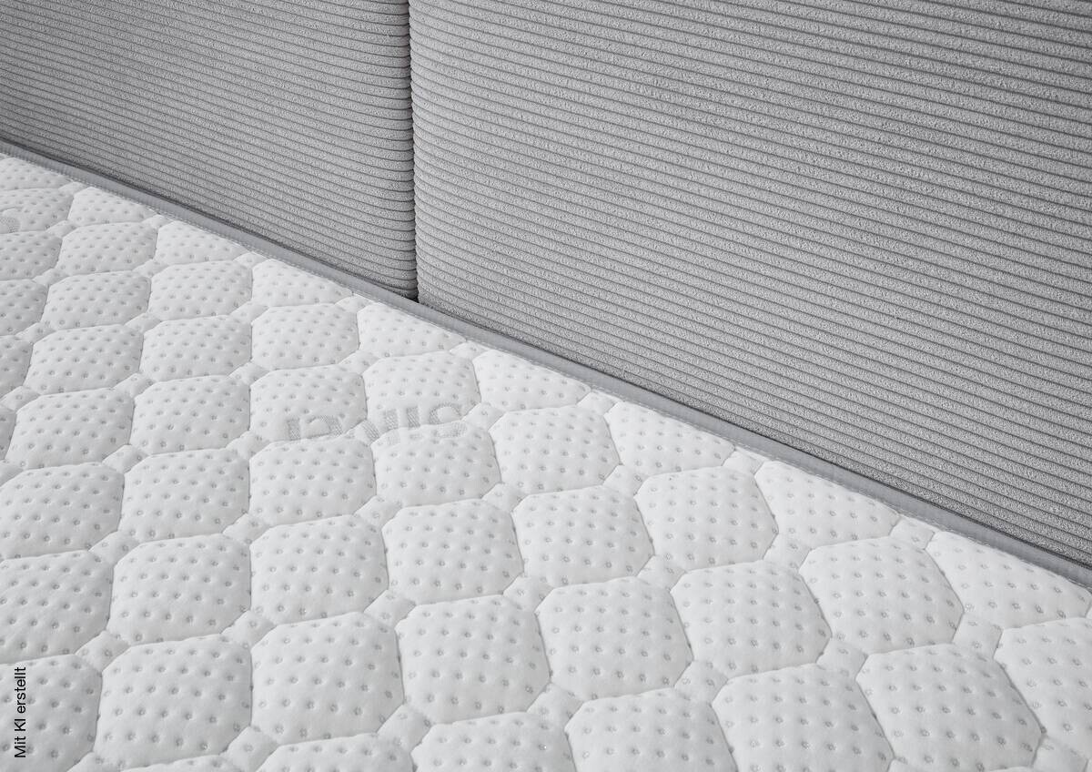 Boxspringbett Venedig inkl. integriertem Topper silber Liegefläche B/L: ca. 140x200 cm