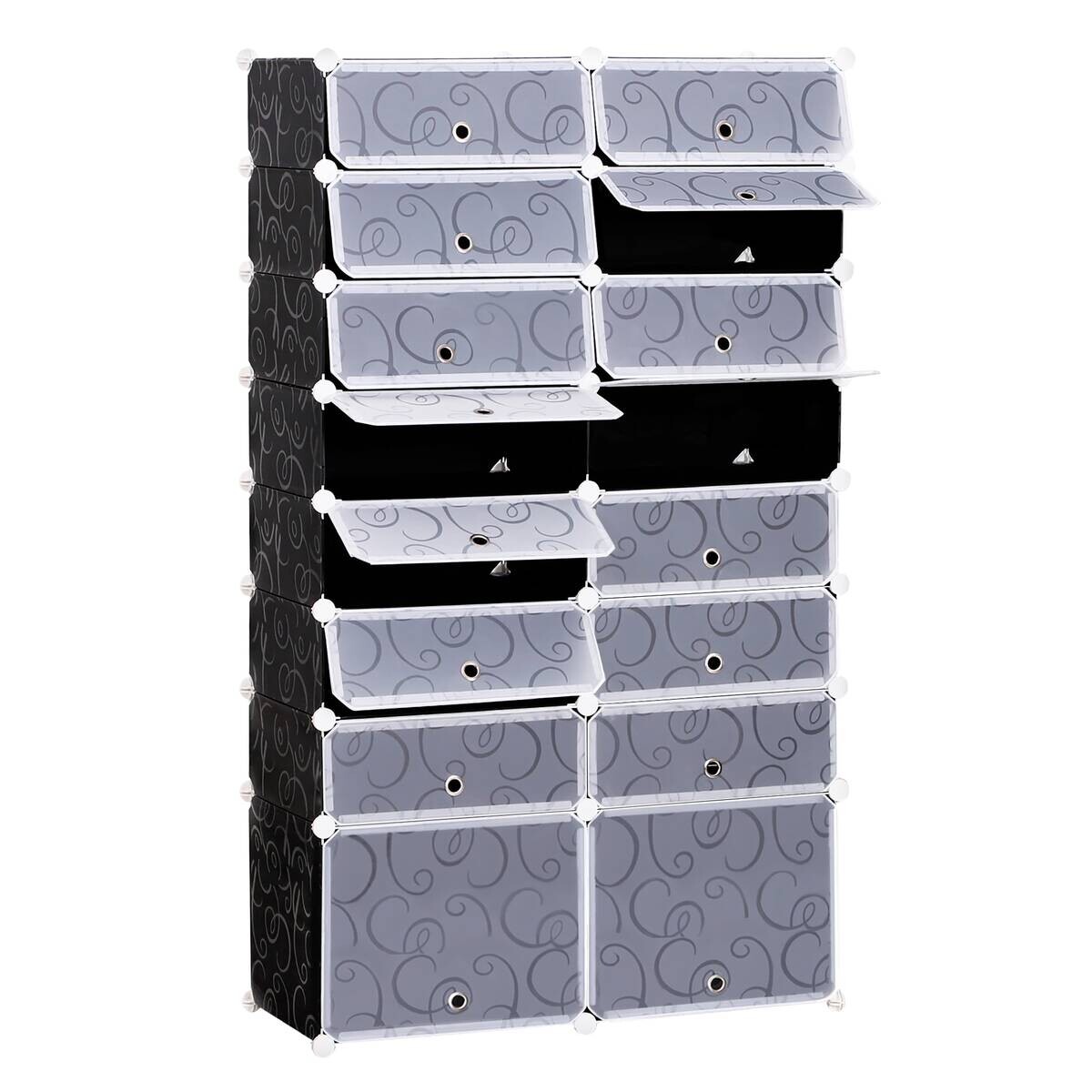 HOMCOM Schuhregal schwarz Metall B/H/L: ca. 37x95x160 cm