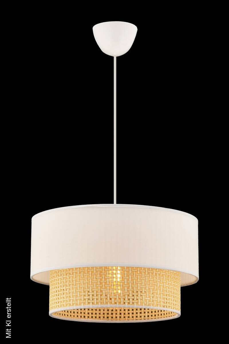 Opviq Pendelleuchte Echo Hazeran kamel weiß Baumwolle B/H/T/L/D: ca. 30x65x30x30x30 cm E27 1 Brennstellen