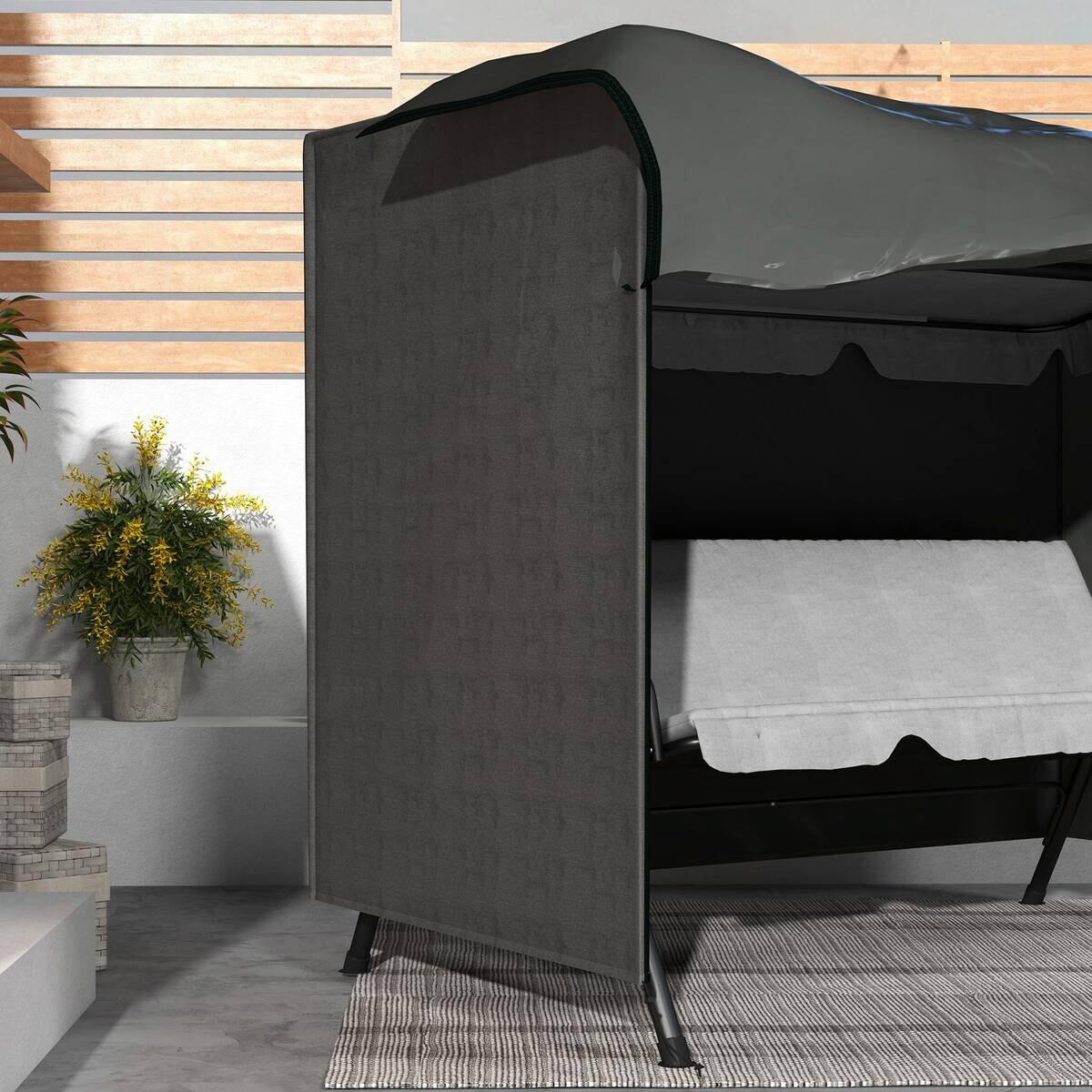 Outsunny Abdeckplane dunkelgrau Polyester B/H/L: ca. 124x164x205 cm